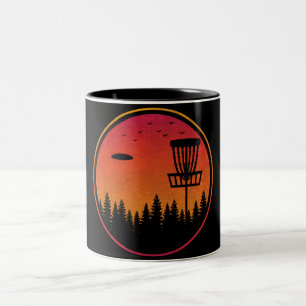 Vintage Disk Golf Frolf Frisbee Player Retro Två-Tonad Mugg