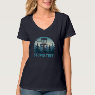 Vintage Disk Golf Funny Stupid Träd Frisbee Golf D T Shirt