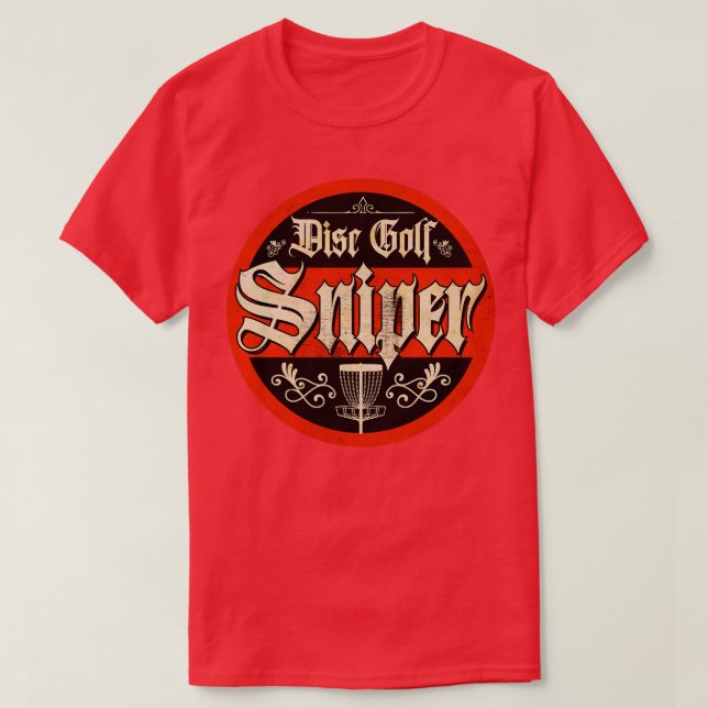 Vintage Disk Golf Sniper T Shirt (Design framsida)