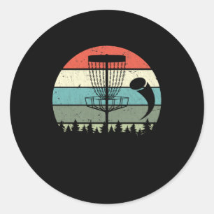Vintage Disk Golfing Sport Frisbee Disk Golf Playe Runt Klistermärke