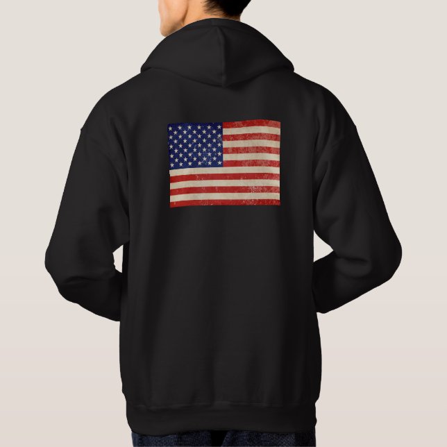 Vintage Distress American Flagga Sweatshirt (Baksida)