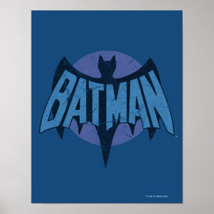 Vintage Distress Fladdermus Symbol Poster