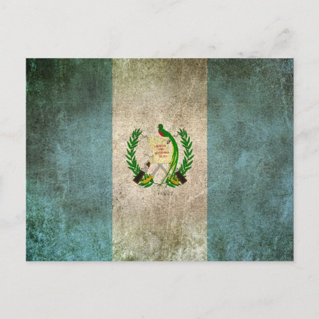 Vintage Distress Flagga Guatemala Vykort (Framsida)