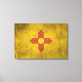 Vintage Distress Flagga i New mexico Canvastryck