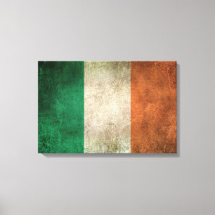 Vintage Distress Flagga Irland Canvastryck