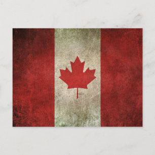 Vintage Distress Flagga Kanada Vykort