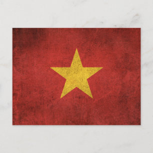 Vintage Distress Flagga Vietnam Vykort