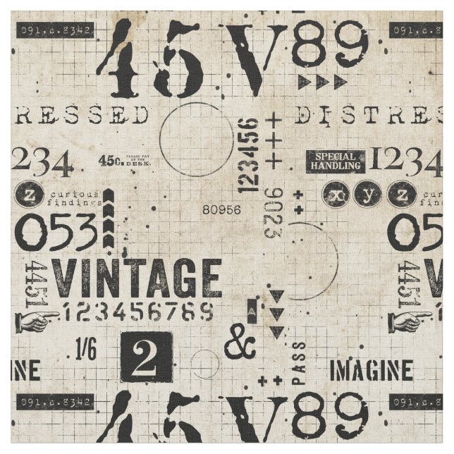 Vintage Distress Grunge sömlös mönster Fabric Tyg (Närbild)