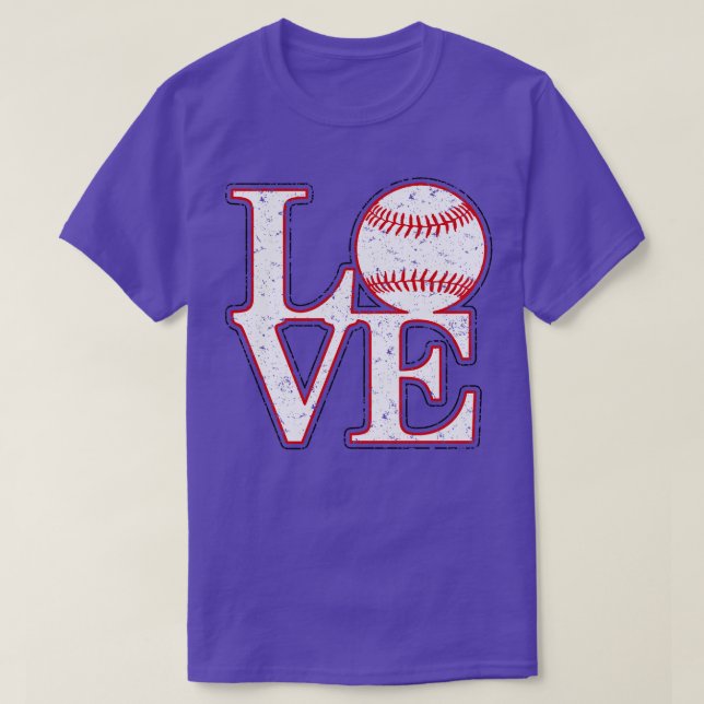 Vintage Distress KÄRLEK BASEBALL T Shirt (Design framsida)