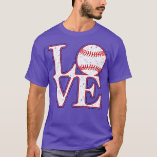 Vintage Distress KÄRLEK BASEBALL T Shirt