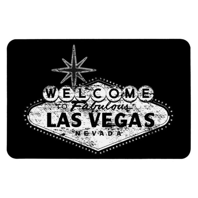 Vintage Distress Las Vegas Sign Magnet (Horisontell)