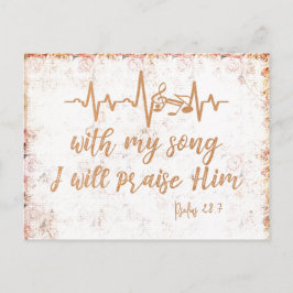 Vintage Distress Psalms Sång Bible Verse Vykort