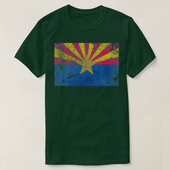 Vintage Distress Statlig flagga i Arizona T Shirt (Design framsida)