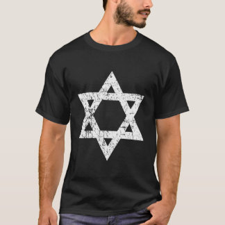 Vintage Distress Stil Star of David Jewish T-Sh T Shirt