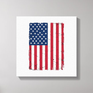 Vintage Distressed Amerikansk Flagga Vektor Tröja Canvastryck