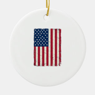 Vintage Distressed Amerikansk Flagga Vektor Tröja  Julgransprydnad Keramik