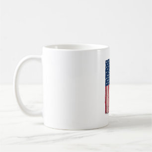 Vintage Distressed Amerikansk Flagga Vektor Tröja Kaffemugg