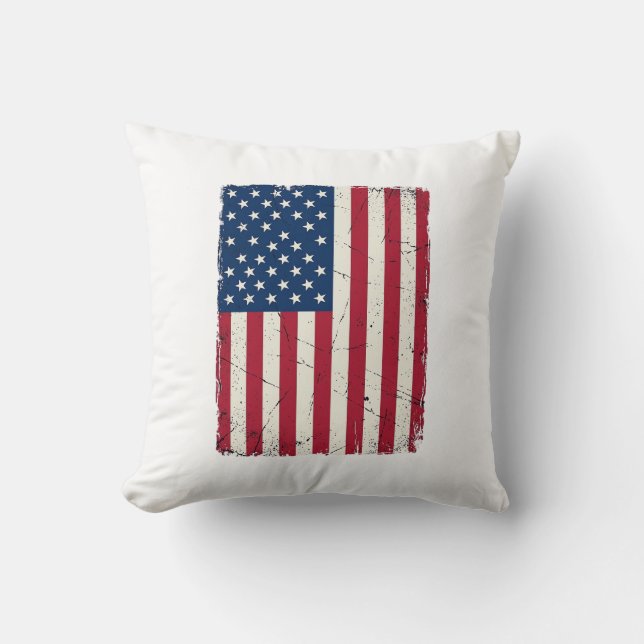 Vintage Distressed Amerikansk Flagga Vektor Tröja  Kudde (Framsida)