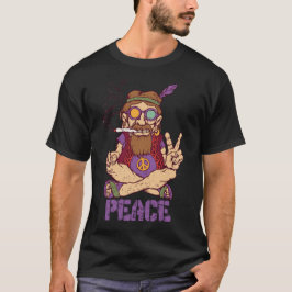 Vintage Distressed Design Man Fredstecken T Shirt