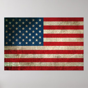 Vintage Distressed Flag of The United States Poster