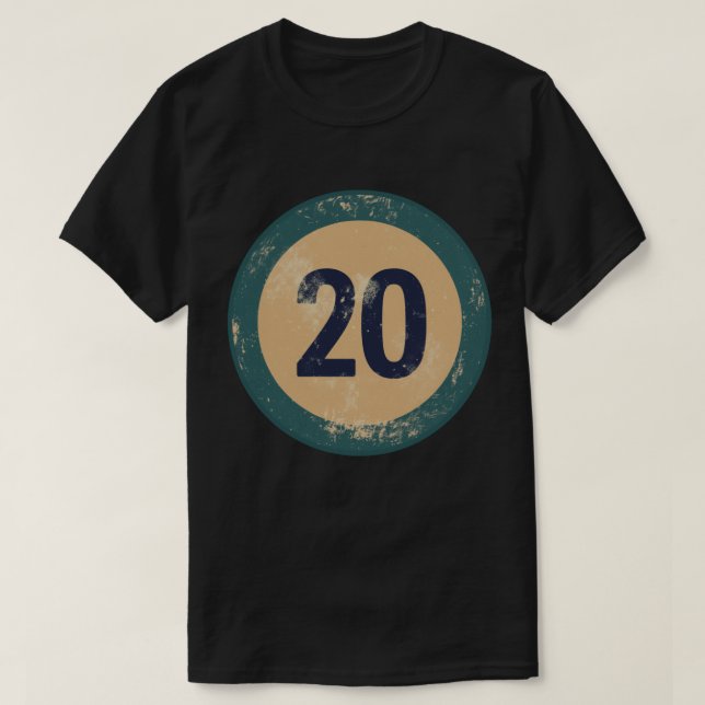 Vintage Distressed Number 20 T Shirt (Design framsida)