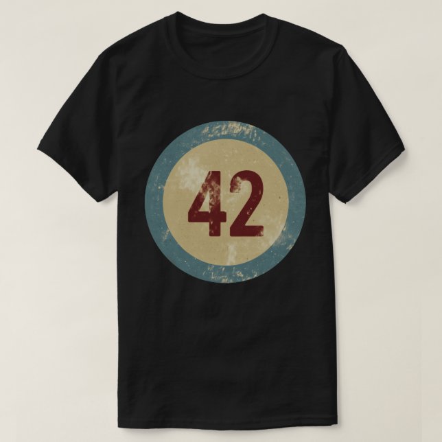 Vintage Distressed Number 42 T Shirt (Design framsida)