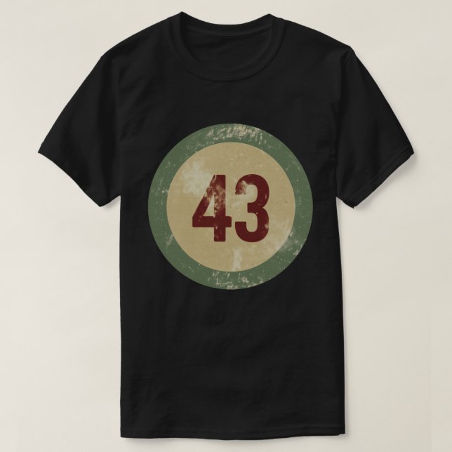 Vintage Distressed Number 43 T Shirt (Design framsida)