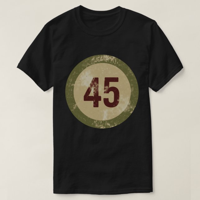 Vintage Distressed Number 45 T Shirt (Design framsida)