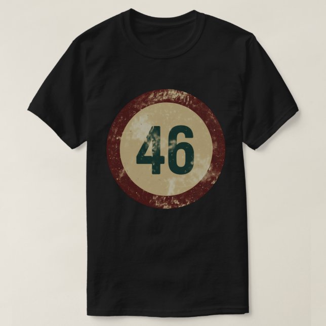 Vintage Distressed Number 46 T Shirt (Design framsida)