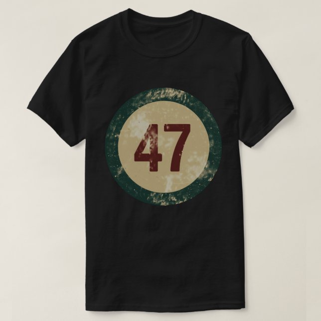 Vintage Distressed Number 47 T Shirt (Design framsida)