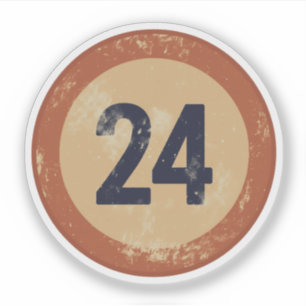 Vintage Distressed Nummer 24 Klistermärken