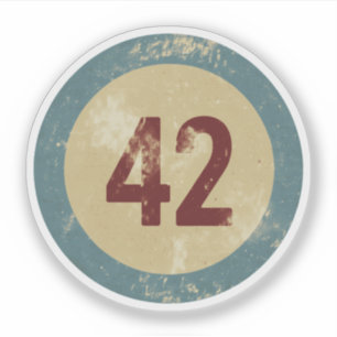 Vintage Distressed Nummer 42 Klistermärken