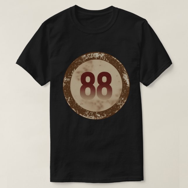 Vintage Distressed Nummer 88 T Shirt (Design framsida)