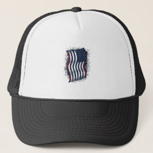 Vintage Distressed Patriotisk Flagga Tröja Design_ Keps