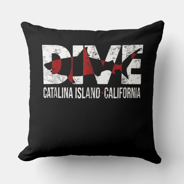 Vintage Dive Catalina Island California Gift Kudde (Framsida)