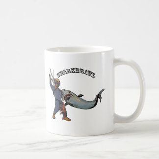 Vintage Diver Fighing a Shark over a Lobster URM Kaffemugg