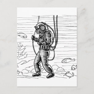 Vintage Diver - havsdykning kostym Vykort