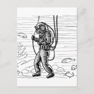 Vintage Diver - havsdykning kostym Vykort