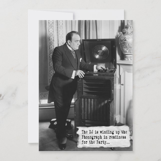 Vintage DJ festar inbjudan (Framsida)