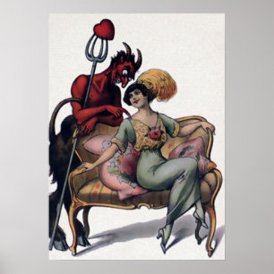 Vintage Djävulen Art Poster
