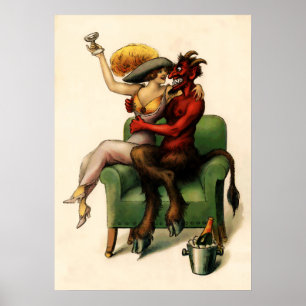Vintage Djävulen Art Poster