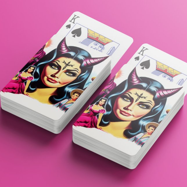 Vintage Djävulsk Kvinna Casinokort (Skapare uppladdad)