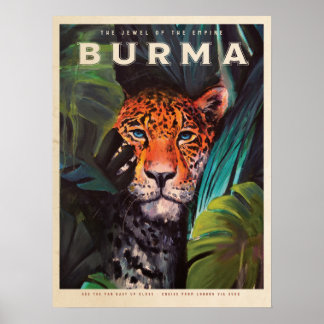 Vintage djungelleopard poster