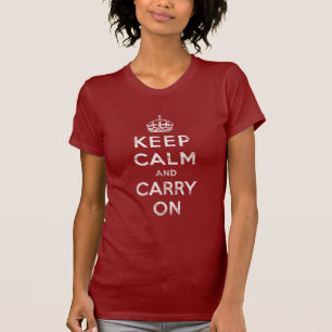 Vintage djupt - röd bekymrad behållalugn och bä tee shirt