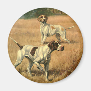 Vintage Djur, Engelska Pointer Jakt Hundar Magnet