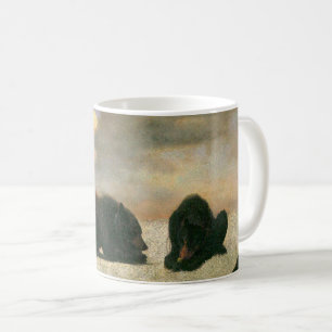 Vintage Djur, Grizzlybjörnar av Albert Bierstadt Kaffemugg