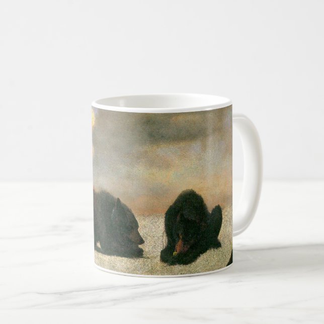 Vintage Djur, Grizzlybjörnar av Albert Bierstadt Kaffemugg (Framsida höger)