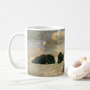 Vintage Djur, Grizzlybjörnar av Albert Bierstadt Kaffemugg