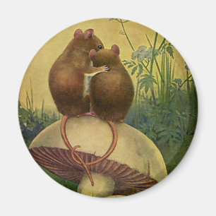 Vintage Djur, Kärlek och Romantik Fält möss Magnet