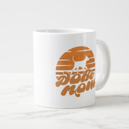 Vintage Dobe Mom Solnedgång Hund Konst Jumbo Mugg
